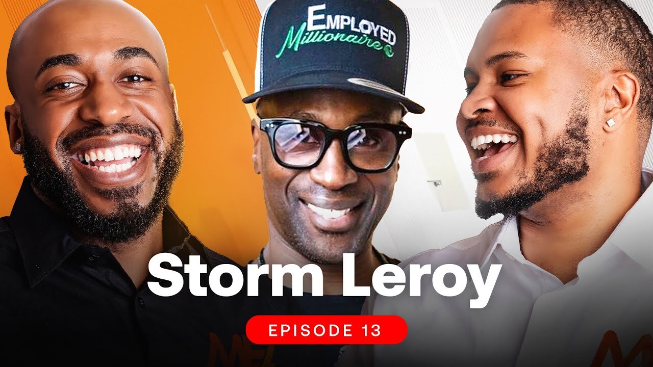 Storm Leroy speaking during the Millionaire Essentials Podcast, sharing his inspiring journey of overcoming challenges and achieving success.